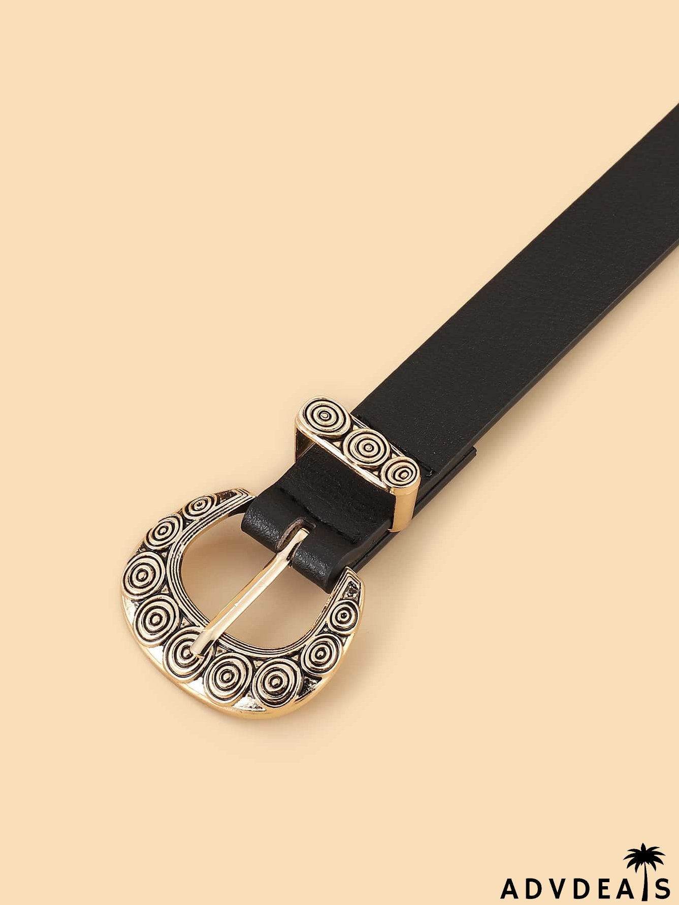 Geometric Buckle Belt With Hole Punch