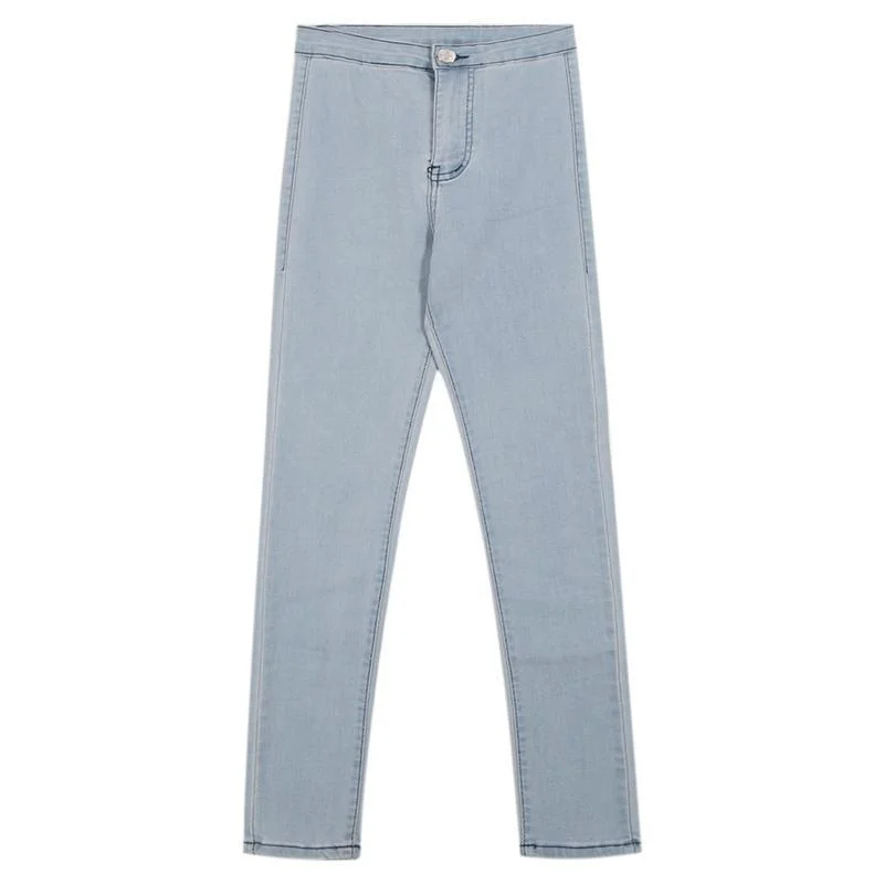 Jeans Women Pure Color Spring High Street Skinny Vaqueros Mujer Fashion Ulzzang Pencil Trouser BF Denim Vintage All-match Female