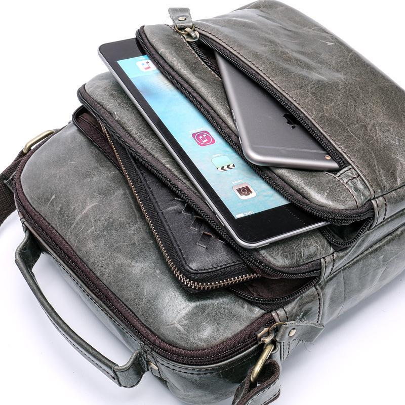 Classic Leather Soft Handbags For Men With Large Capacity