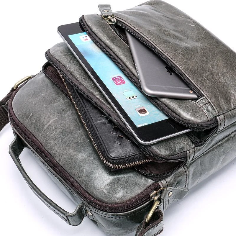 Classic Leather Soft Handbags For Men With Large Capacity