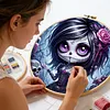Purple Rose Gothic Girl Full 11CT Printed Cross Stitch Kits Adults 40x40cm
