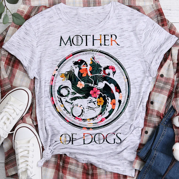 ANB - Floral Mother of Dogs T-shirt Tee -06371