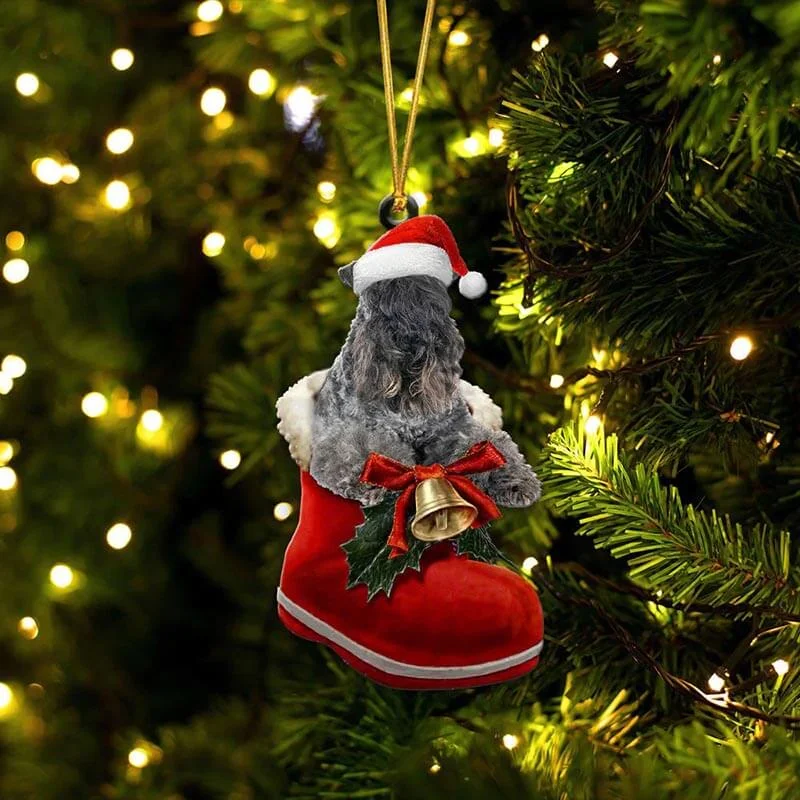 VigorDaily Kerry Blue Terriers In Santa Boot Christmas Hanging Ornament SB215