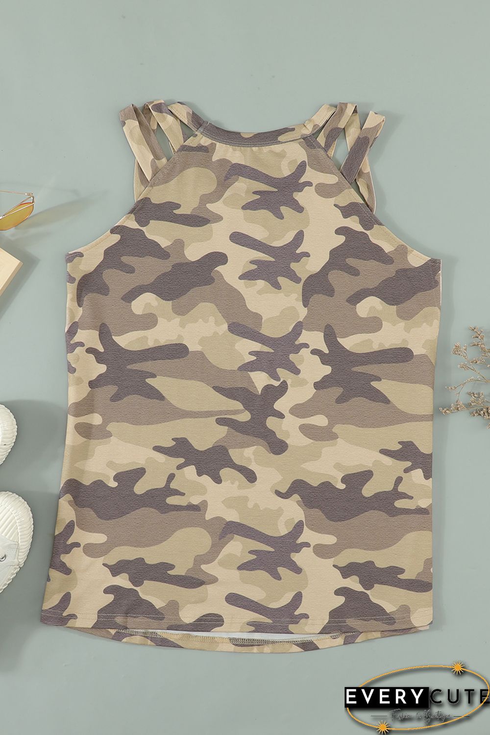 Blank Apparel - Camo Crisscross Shoulder Tank