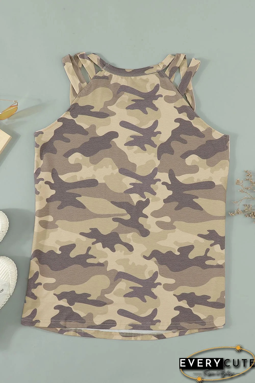 Blank Apparel - Camo Crisscross Shoulder Tank