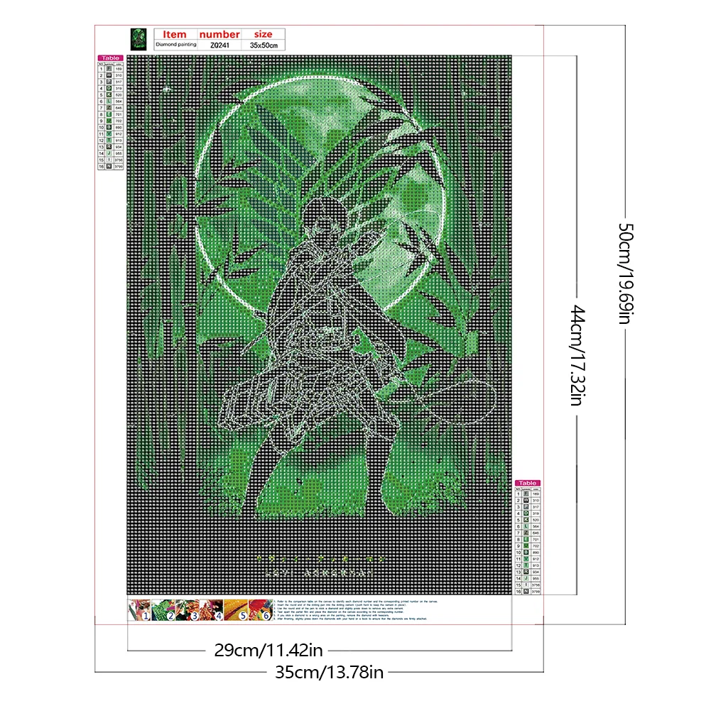 Full Round Diamond Painting 35*50cm - Attack On Titan - Silhouette