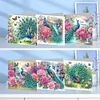 (US Local)6Pcs Peacock Painting Greeting Card Rhinestone Painting Card Kit for Party Favor