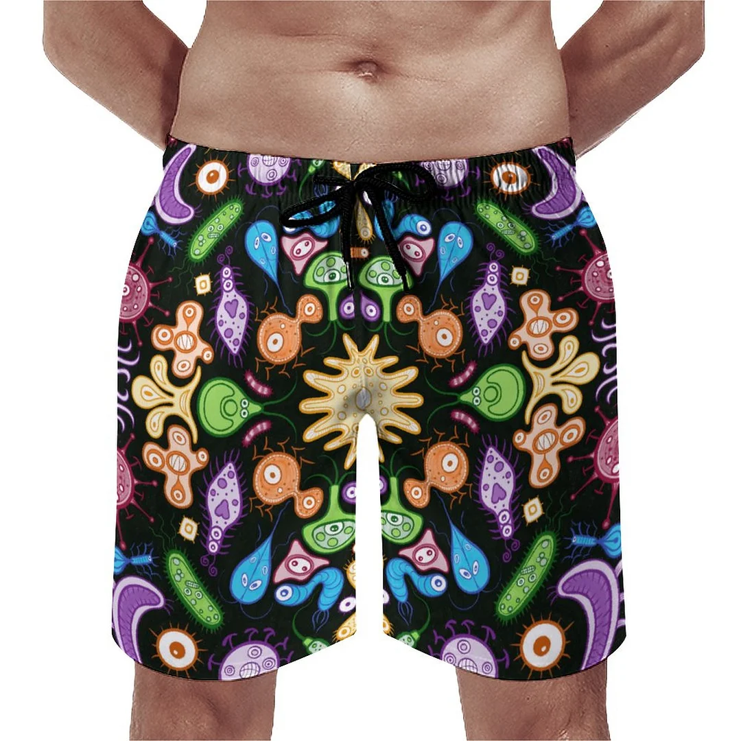 Amazing Microorganisms Living In A Men's Swim Trunks Summer Board Shorts Quick Dry Beach Short with Pockets