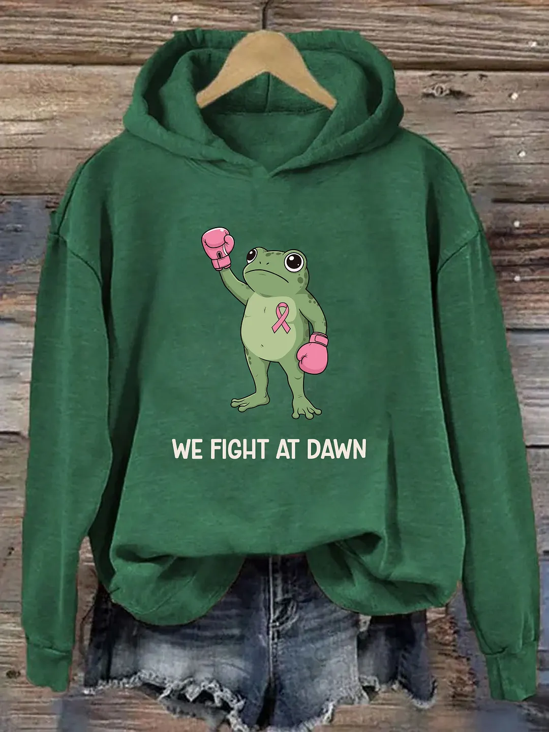 We Fight At Dawn Funny Frog Hoodie