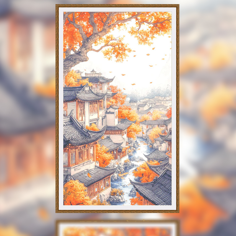 【Fairy Brand】Autumn In Jiangnan Full 14CT Pre-stamped Canvas(70*120cm) 103 Colors Egyptian Cotton Cross Stitch