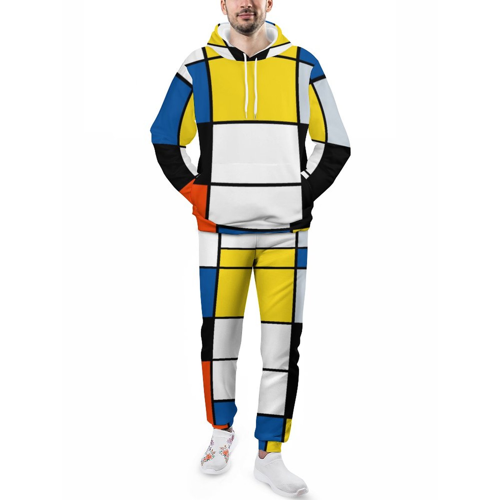 Piet Mondrian Composition A Abstract Modern Art Men's Tracksuit 2 Piece Hoodie Sweatsuit Sets Casual Jogging Athletic Suits