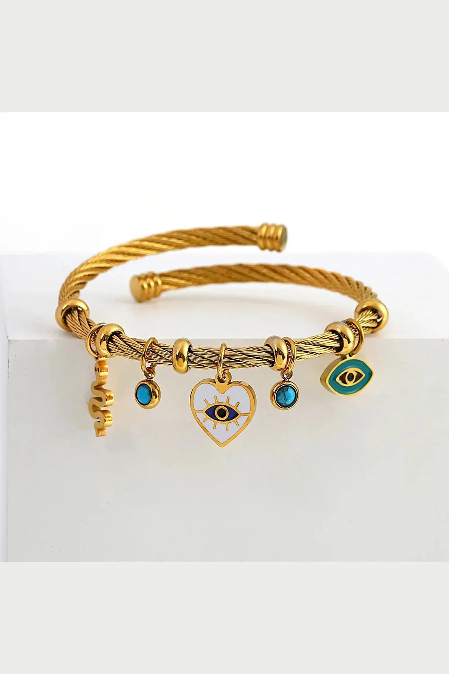 Women's Gold-Plated Charm Bracelet &ndash; Stainless Steel Jewellery