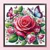 Rose Butterfly-11CT Stamped Cross Stitch 40*40cm/15.75*15.75in