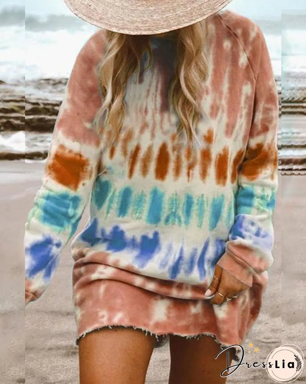 Casual Long-sleeve Loose Home Sweatshirt Mini Dresses