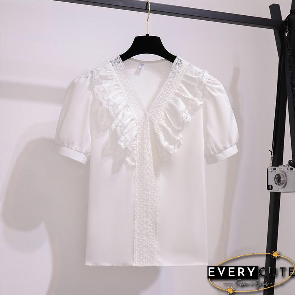 Elegant Lace Blouse+Belt Skirt P11368