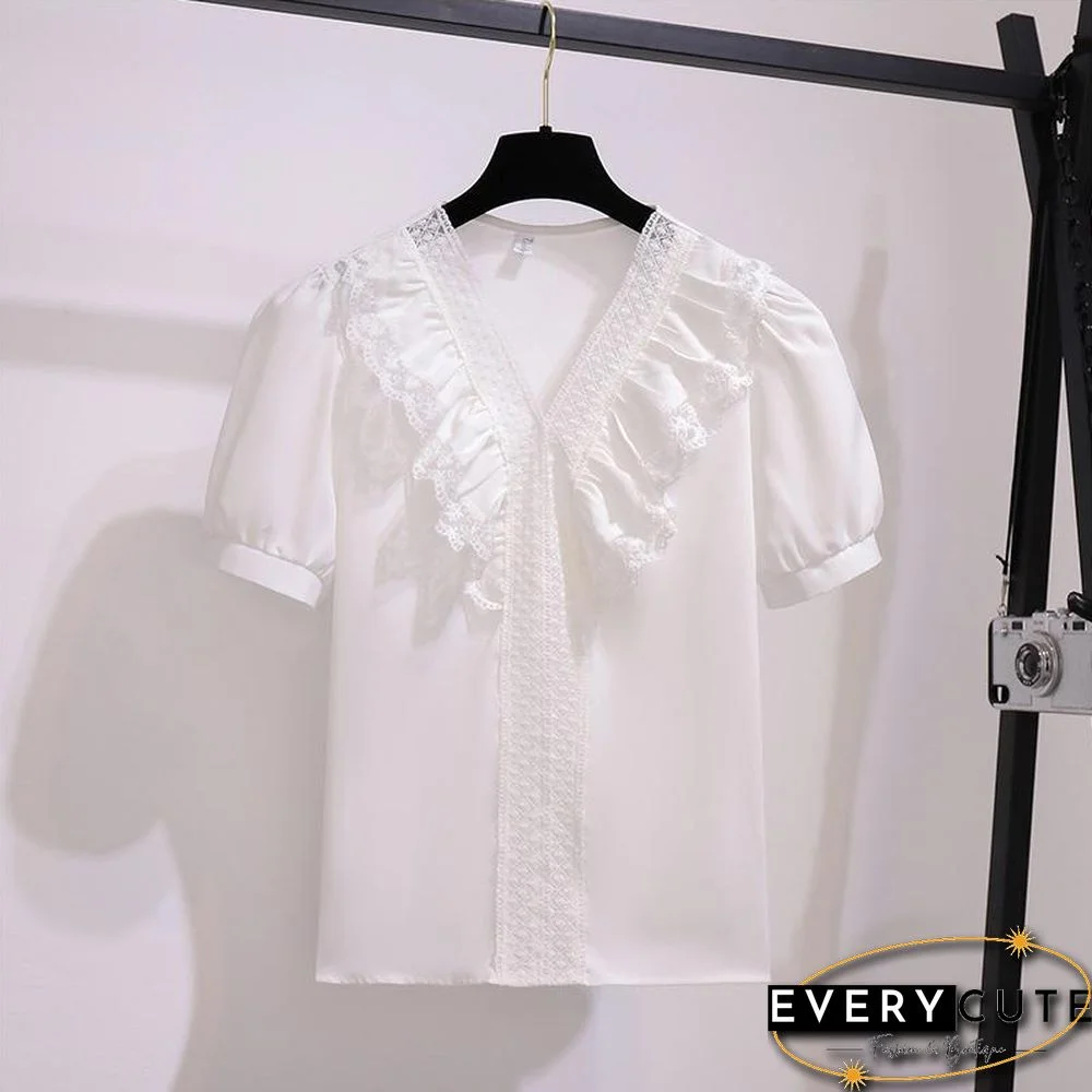 Elegant Lace Blouse+Belt Skirt P11368