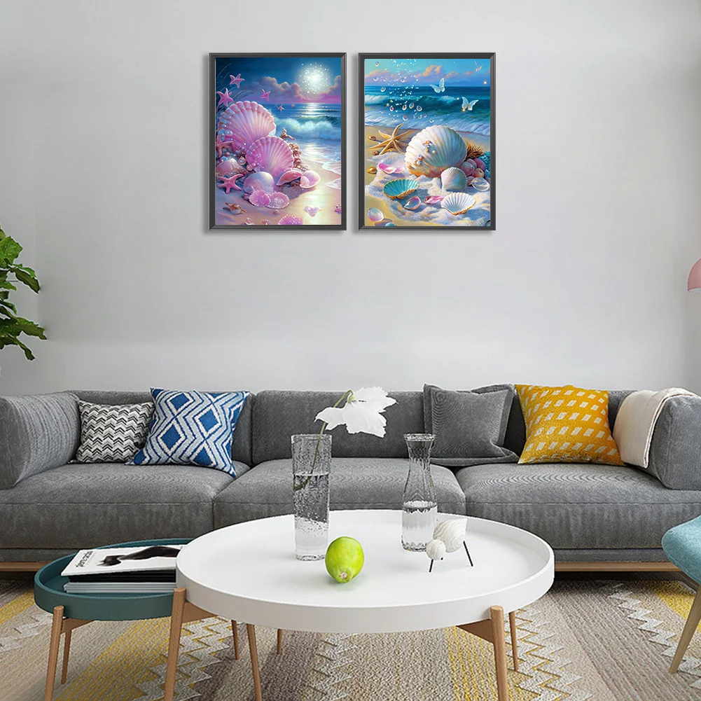 2pcs Diamond Painting - Full Round Drill - Fantasy Shells(Canvas|30*40cm)
