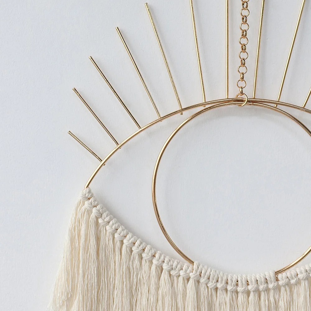 Woven Evil Eye Dream Catcher Boho Macrame Wall Hanging Christmas Room Decoration Home Decor Ornament For Bedroom Kids Girls Gift