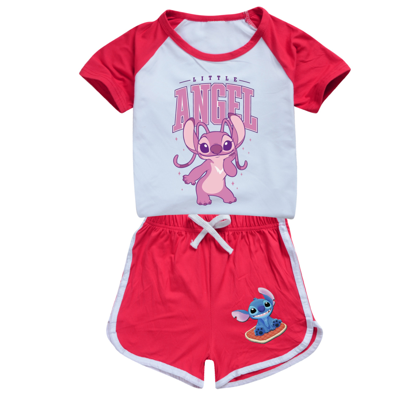 Stitch Adventure Kids Short Sleeve & Shorts Sports Set 3297 - Cute and Comfy Outfit for Active Fun -Mayoulove