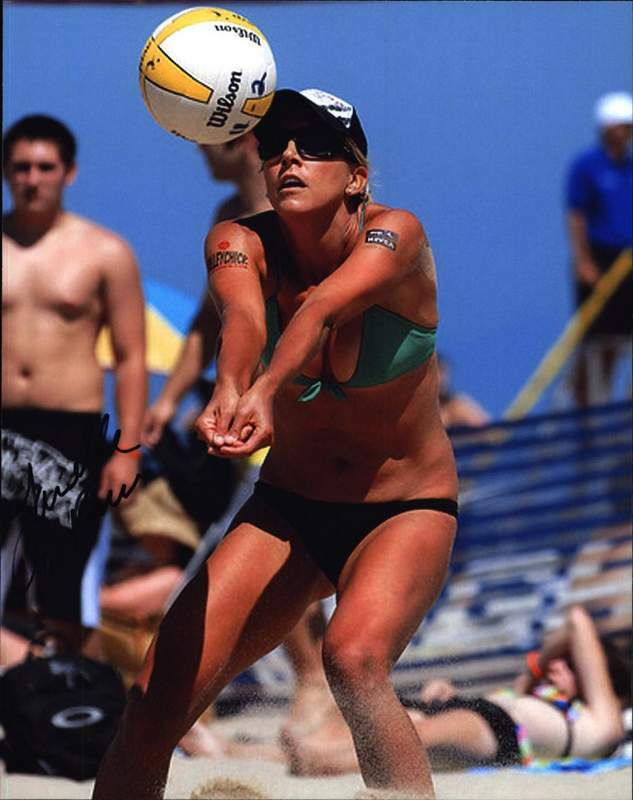 Janelle Ruen authentic signed AVP volleyball 8x10 Photo Poster painting W/Cert Autographed 01