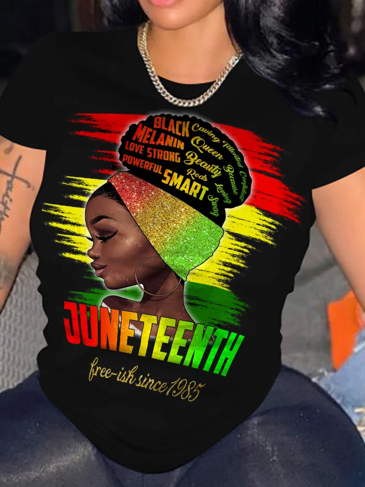 Juneteenth Black Queen Short Sleeve T-Shirt