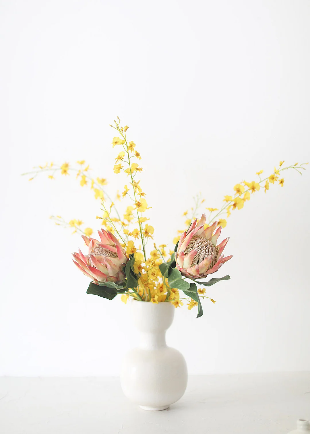 Coral Yellow Artificial King Protea - 29"