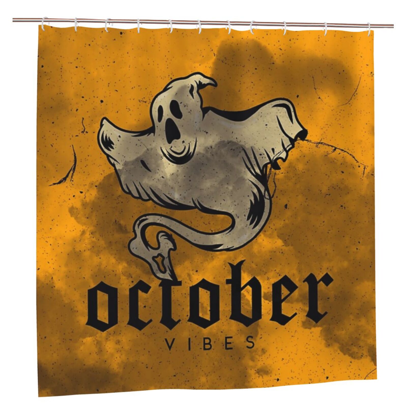 Comstylish Halloween Spooky Print Shower Curtain