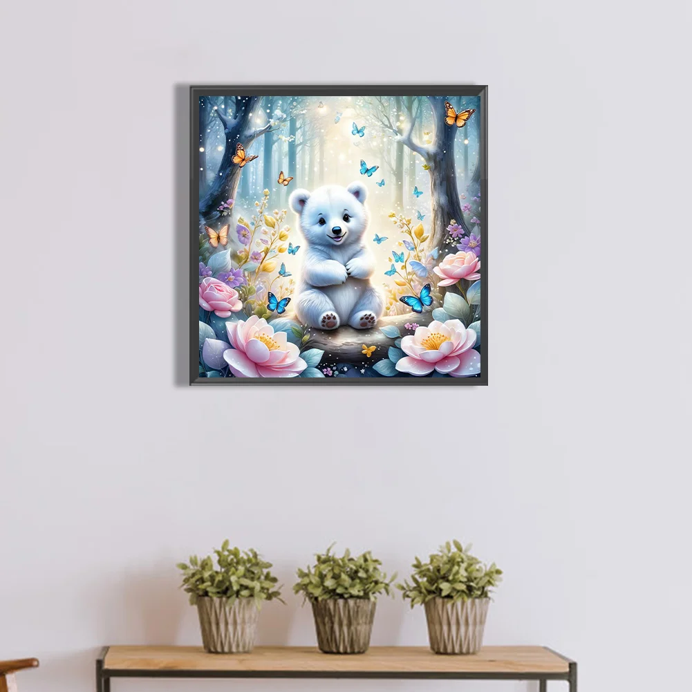 Diamond Painting - Full Round Drill - White Bear(Canvas|30*30cm)