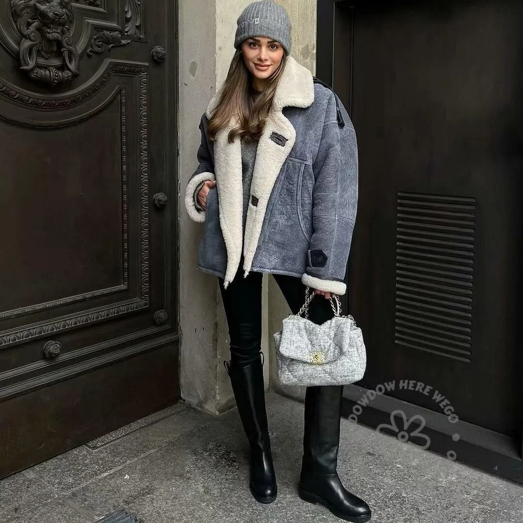 Nigikala Nigikala New Women's Fur Coat Special Craft Piece Lamb Wool Coat