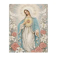 Blue Veil Virgin Mary - Pearls Painting