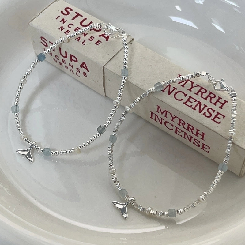 925 Sterling Silver Beaded Chain Bracelets Elegant Minimalist