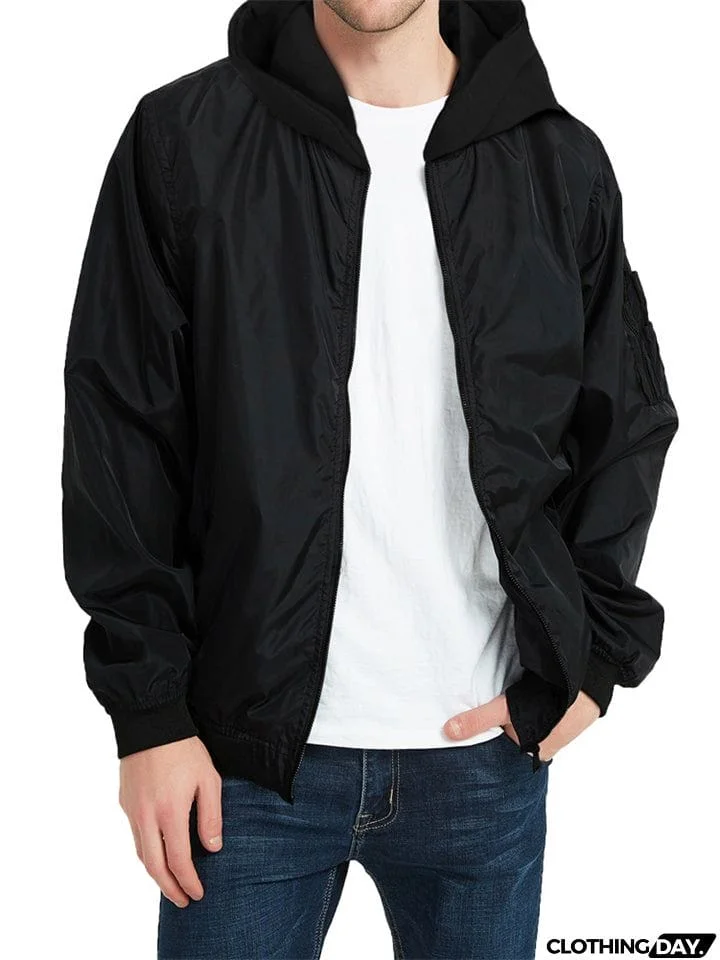 Autumn Simple Waterproof Hooded Jackets for Men