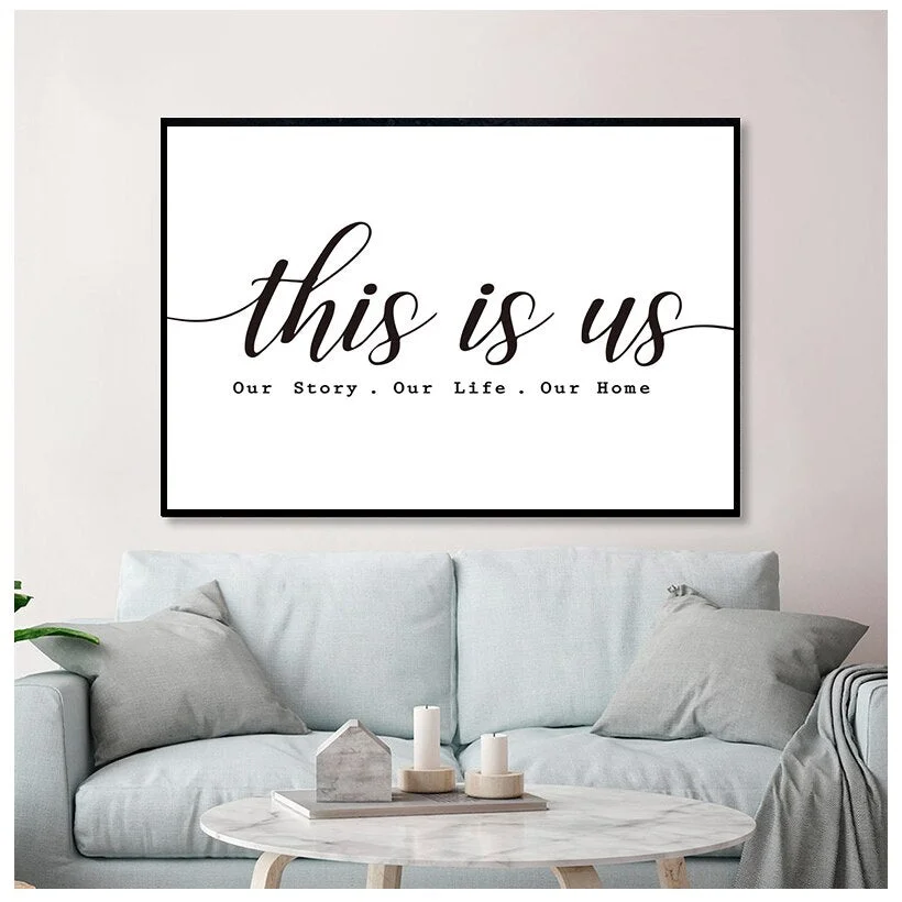 Our Story Our Life Our Home Black and White Canvas Prints Wall Art Paintings Wall Posters Pictures for Bedroom Decor