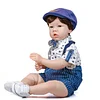 Baby Boy With Bow Hat Gentleman Striped Bow Bodysuit 2 Pcs Set