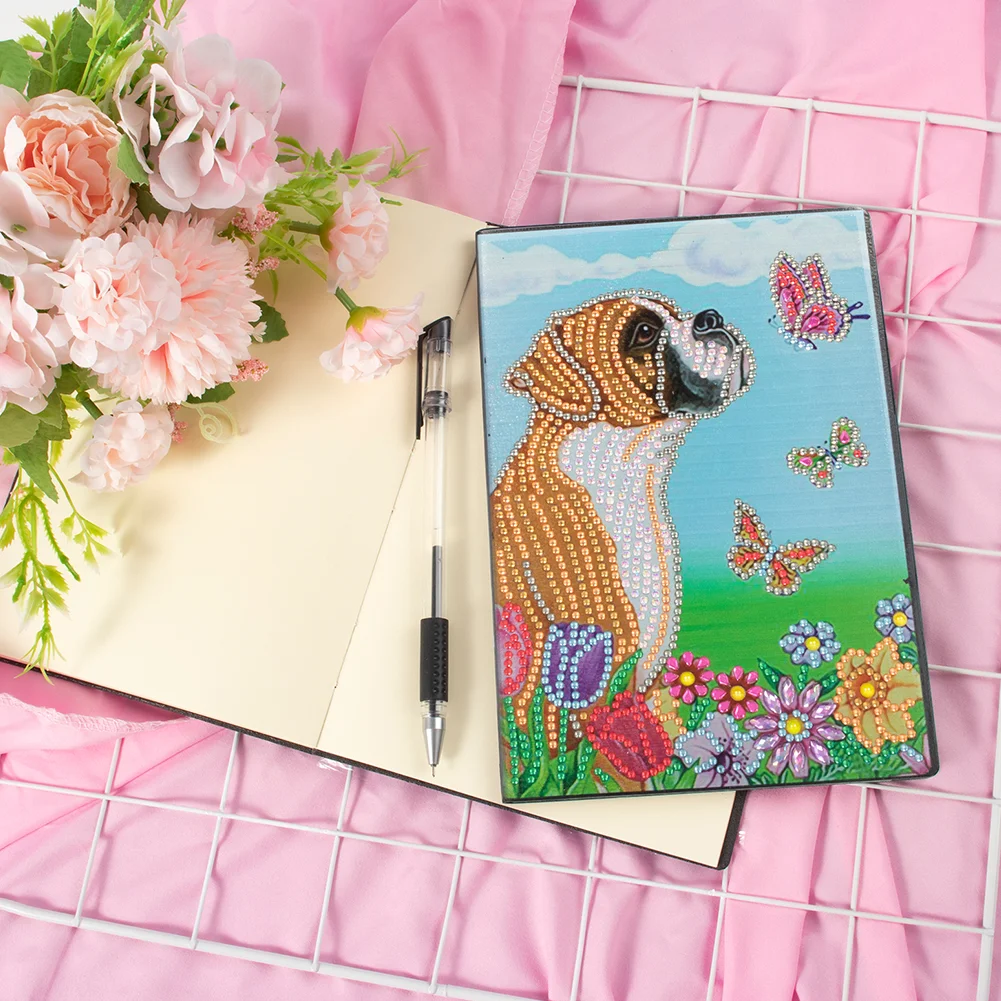 50 Pages A5 Dog Special Shape Drill Notebook 【No Strip】