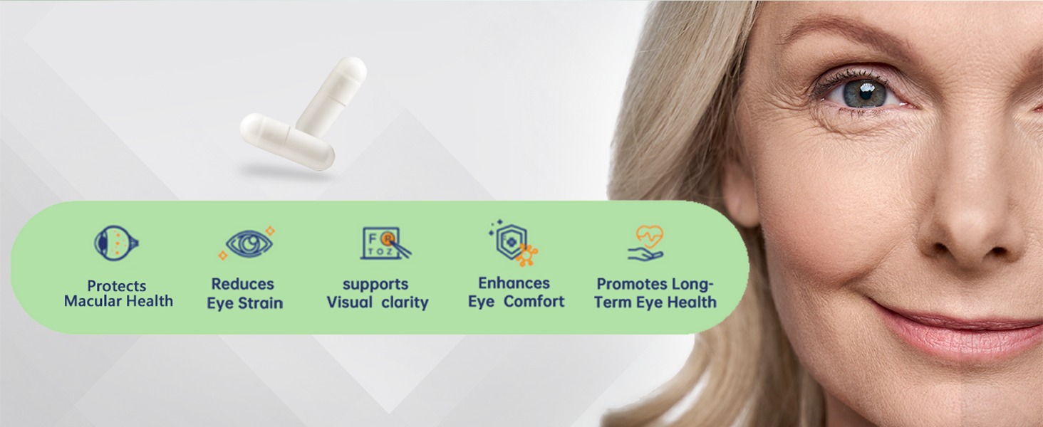 zooone-叶黄素眼部维生素补充剂，用于黄斑健康和干眼症，含有叶黄素、锌
