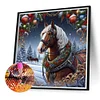 Diamond Painting-5D Full Round Drill Xmas Horse(40*40 CM)