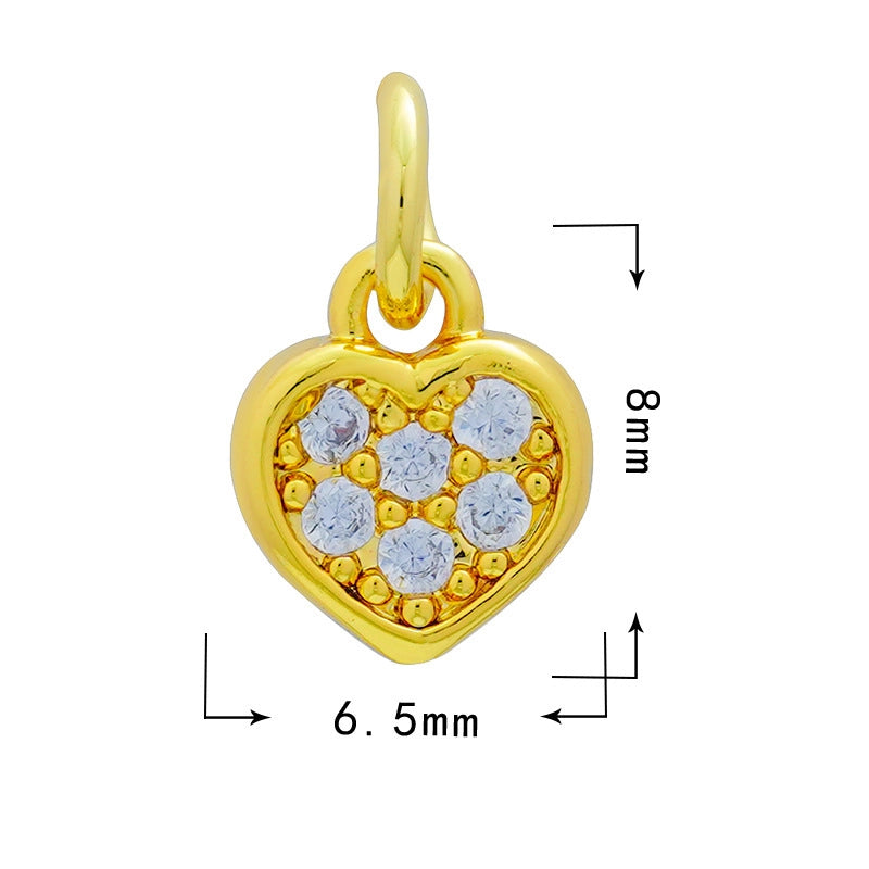 1 Piece 12*16mm Copper Zircon Star Heart Shape Butterfly Pendant Jewelry Accessories