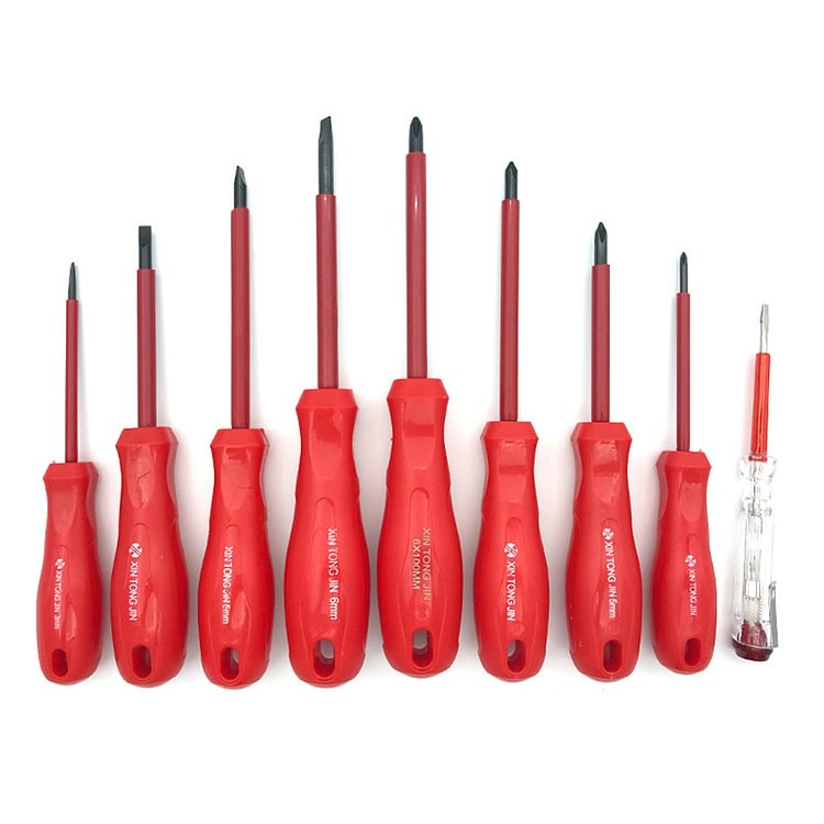 9pcs Insulated Screwdriver Set Magnetic Slotted Phillips Screw Driver Bit