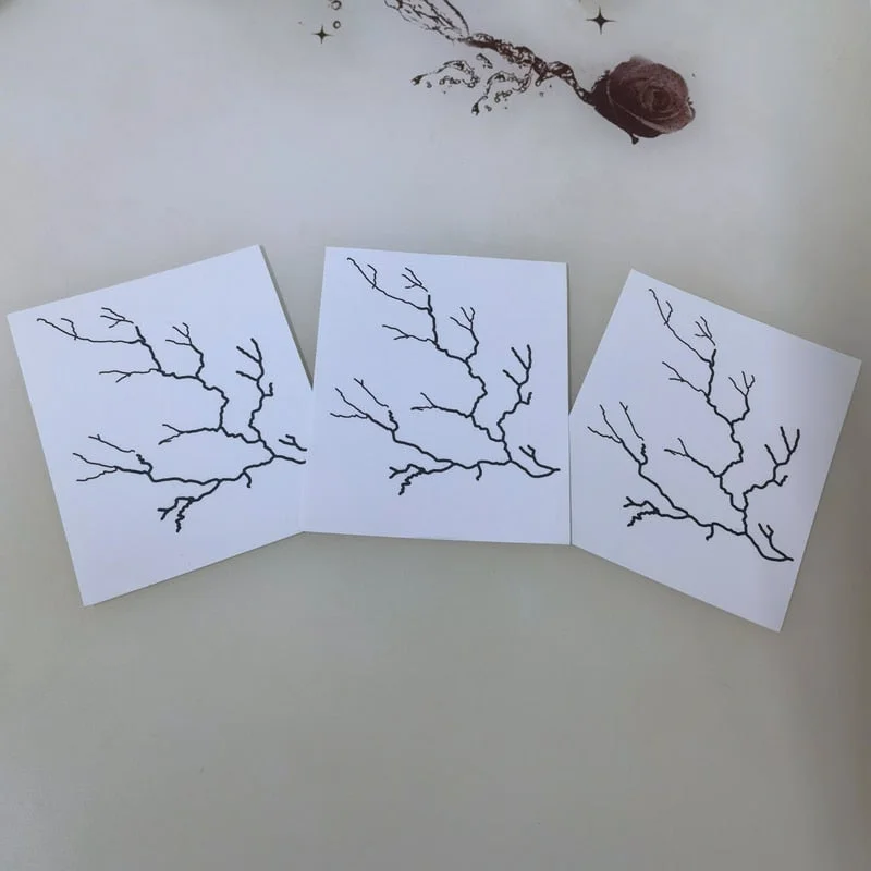 Red Bloodline Lightning Temporary Tattoo Stickers Female Dark Waterproof Black Cool Personality Art Fake Tattoo Waist Arm Tattoo