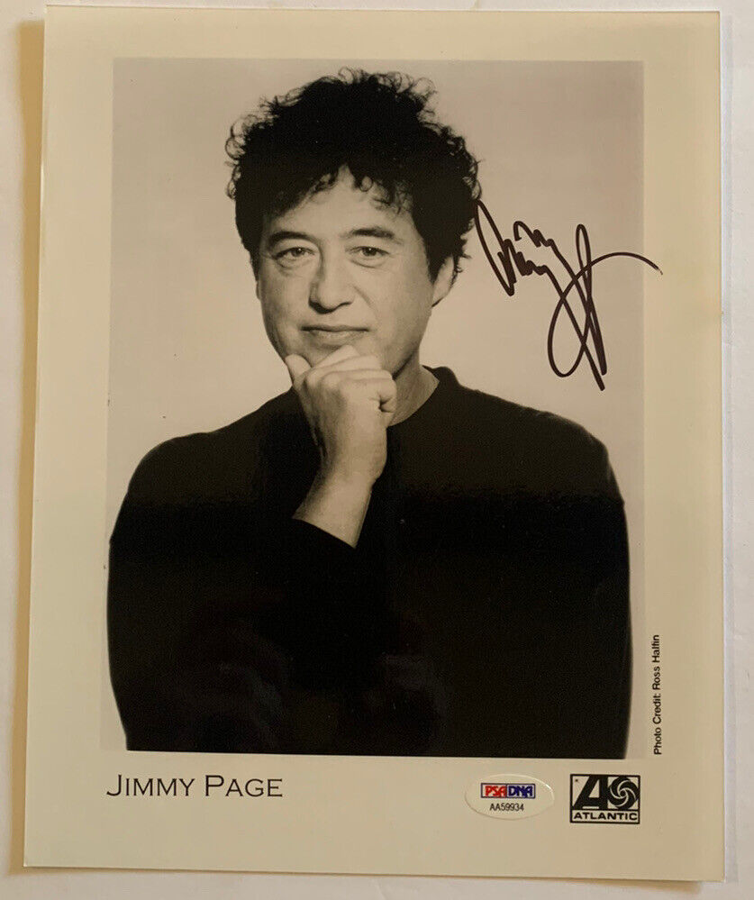 Jimmy Page Led Zeppelin Signed Autographed 8x10 Photo Poster painting PSA Certified