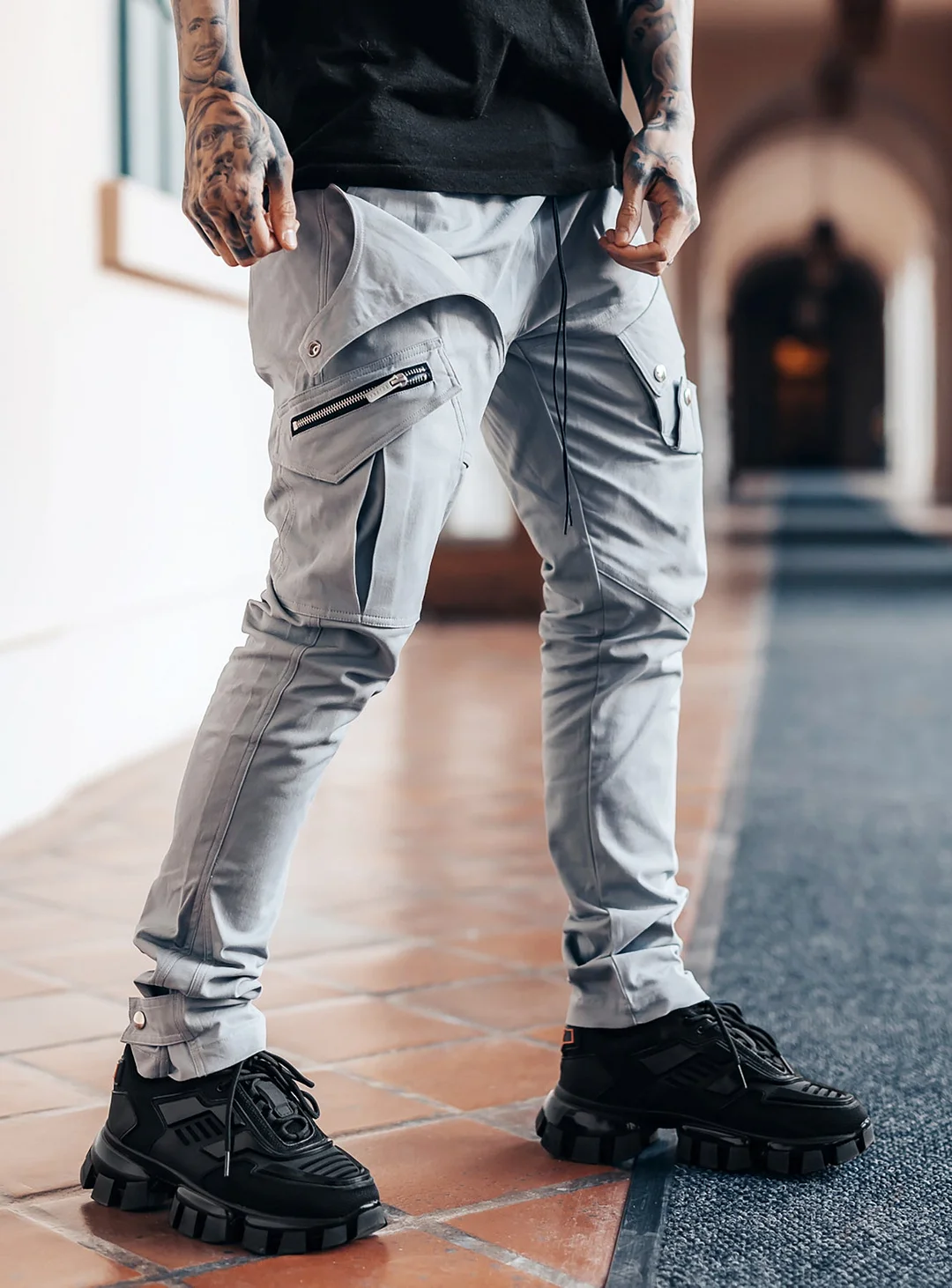 Utility Cargo Pants V11 in Grey