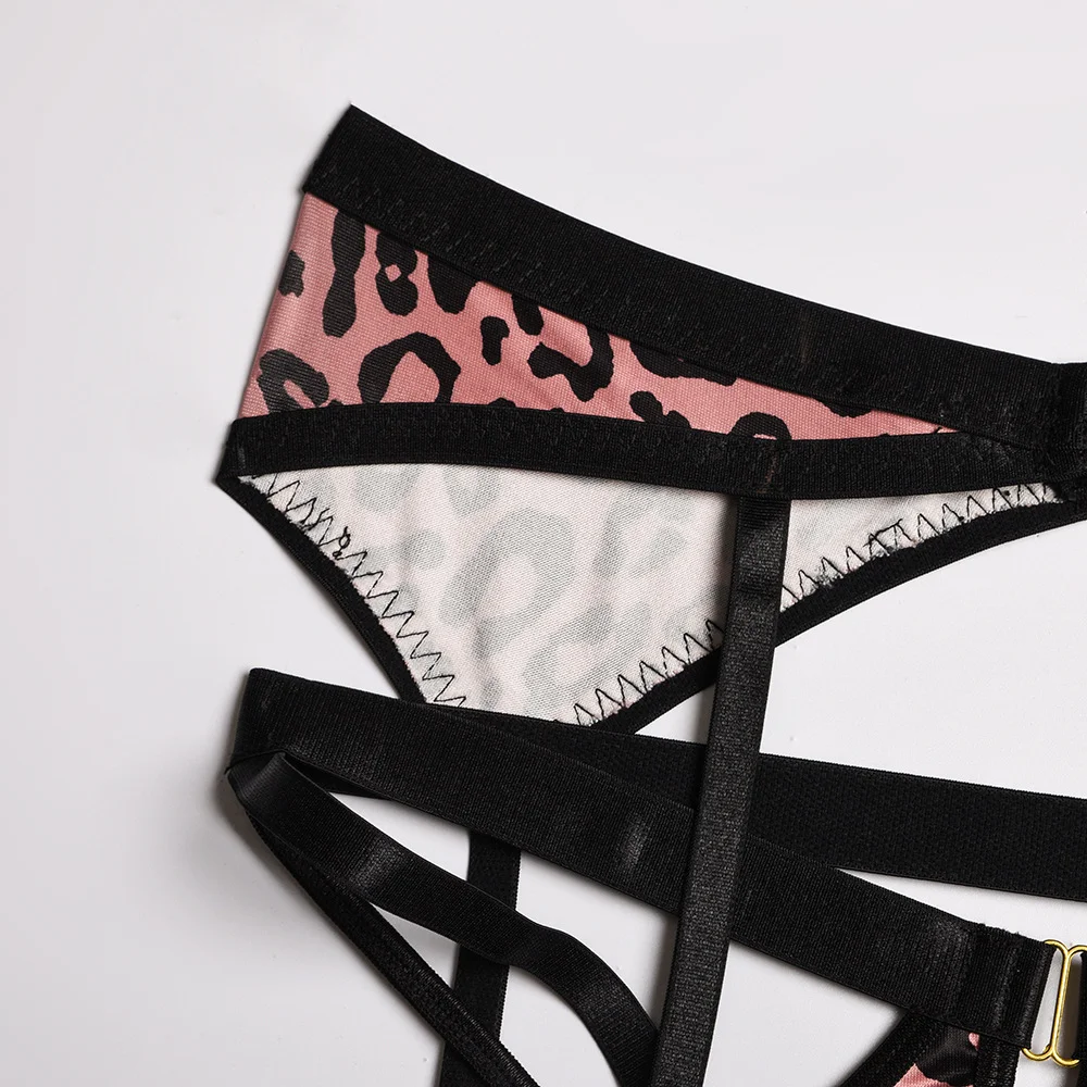 Billionm New Leopard Lingerie Women Sexy Hollowing Out Underwear Patchwork Sex Costumes Erotic Clothing Open Crotch Lengerie Bra Panty