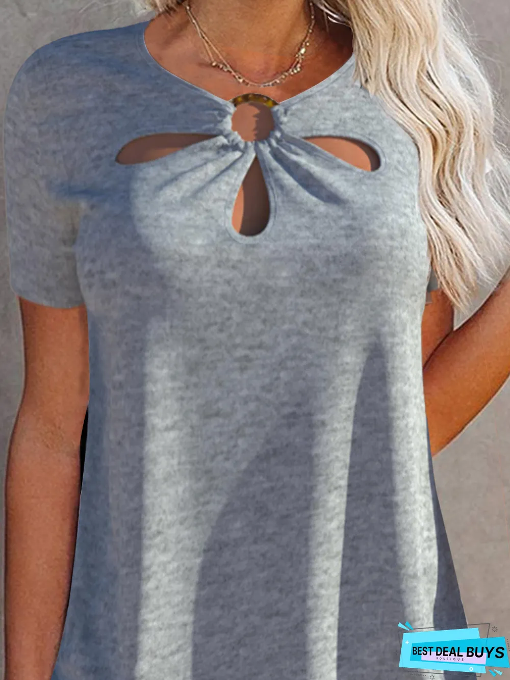 Casual Crew Neck Loosen Short Sleeve Tops