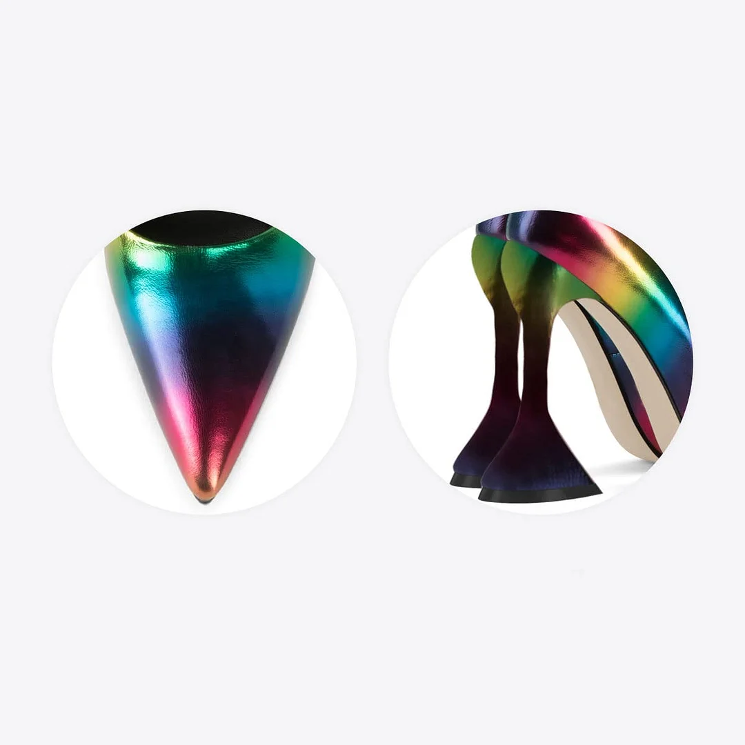 Stylish Multicolor Gradient Pumps Pointed Toe High Heels for Women