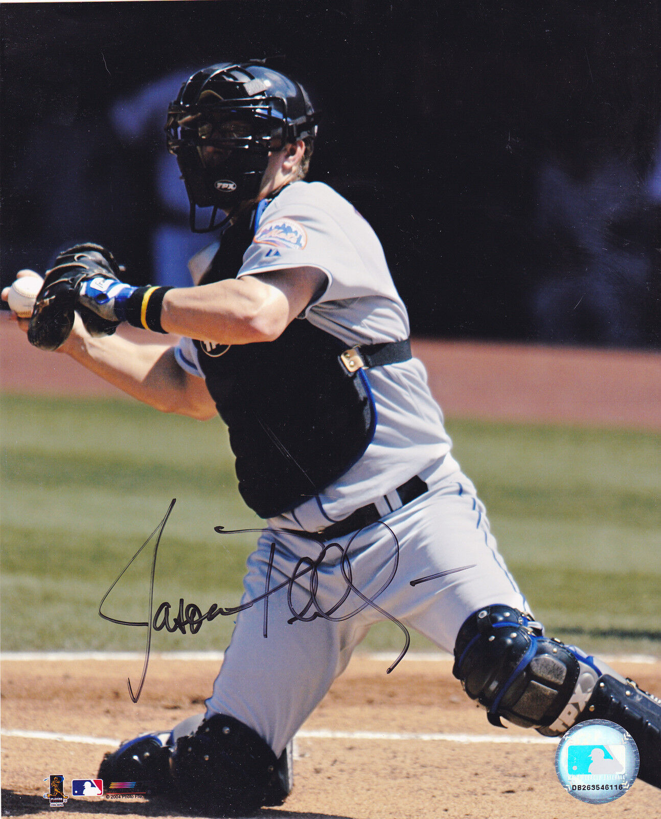 JASON PHILLIPS NEW YORK METS ACTION SIGNED 8x10