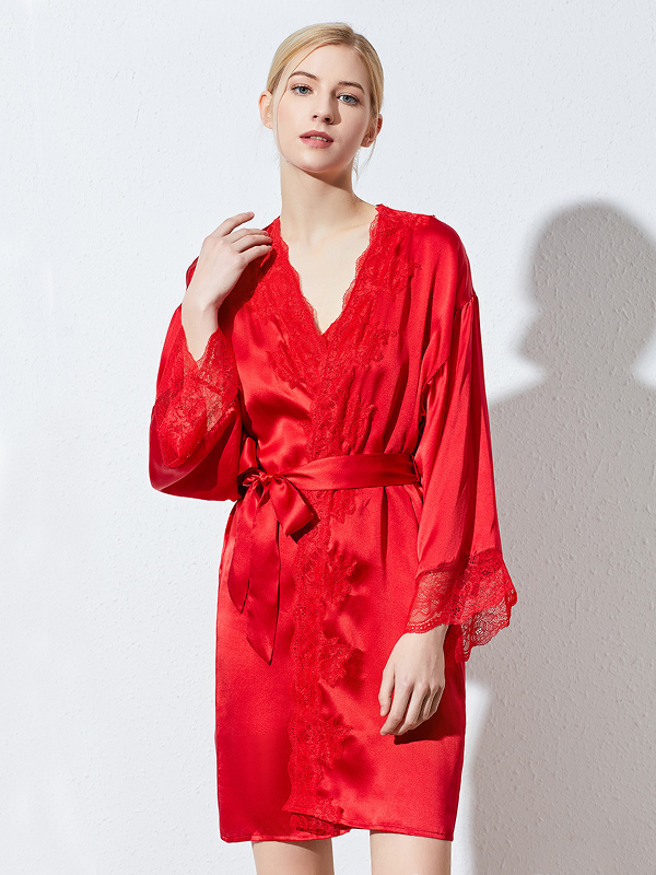19 Momme Homestyle Charming Silk Robe REAL SILK LIFE