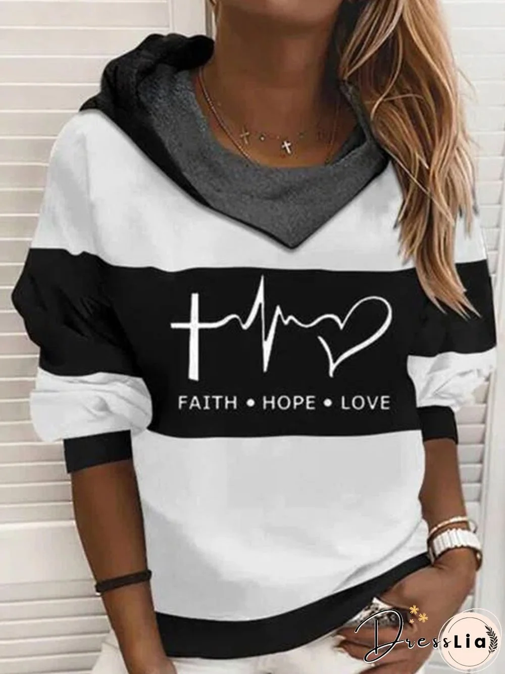 Casual Letter Print Loose Long Sleeve Hoodie