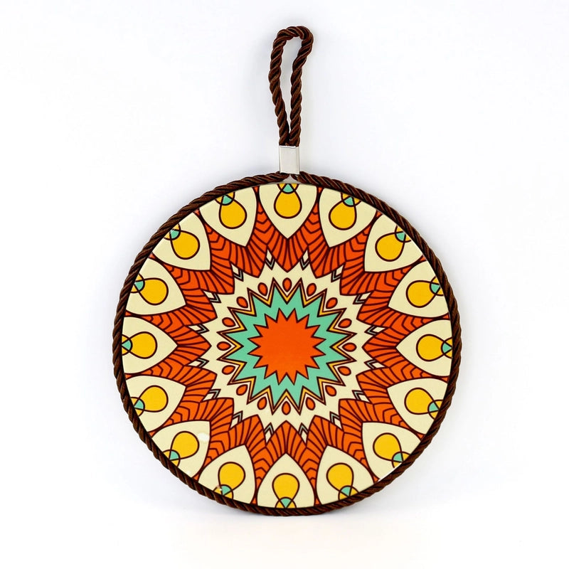 Factory Supply Thermal Transfer Printing 17cm Mandala Ceramic Heat Insulation Pot Mat Home Pot Mat European Style