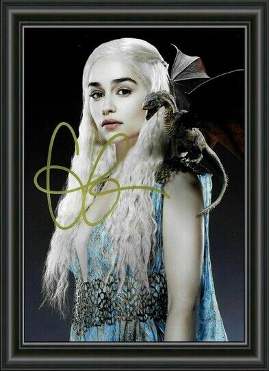 Emilia Clarke - GAME OF THRONES - A4 SIGNED Photo Poster painting POSTER PRINT -  POST